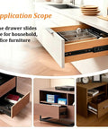 Application of Beefy Heavy Duty 100 Lbs Drawer Slides with 3 Section Full Extension in kitchen and office furniture.