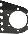 Beefed Up Panhard Bar Bracket For Quick Change Rear Ends Fits Standard Quick Change Systems Five Three Quarter Inch Mounting Holes For Up To Five Inches Of Adjustment Half Inch Thick Steel Six Bolt Attachment black steel bracket