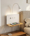 Bedside Sconce With Wireless Charging Pad And USB C And USB A Ports, 3 Adjustable Color Temperatures LED Reading Light, 3000K Warm Ambient Glow