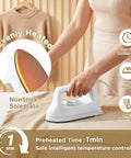 Compact Mini Iron For Clothes, Portable Travel Steam Press Machine For T Shirts And Crafts in use with nonstick soleplate.