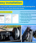 Installation instructions for Rock Solid Right Hand Torsion Assembly For Power Patio RV Awning Motor 12V DC with diagram.