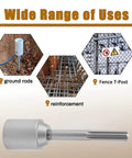 Steel T Post Driver Workhorse Post Hammer for Fencing, 8 Inch Length with uses for ground rods, reinforcement, and fences.