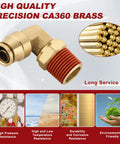 Half Inch Quick Push To Connect Brass Fittings 90 Degree Union Swivel Elbow DOT Approved tube brass material close-up