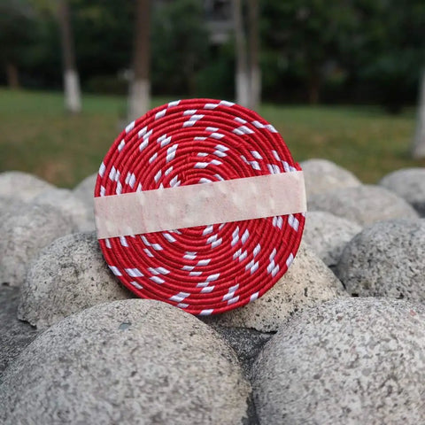 Red and white Sageo wrapping cord for Katana Wakizashi Tanto DIY sword projects 300 cm 118 in lightweight 70 g cotton fiber