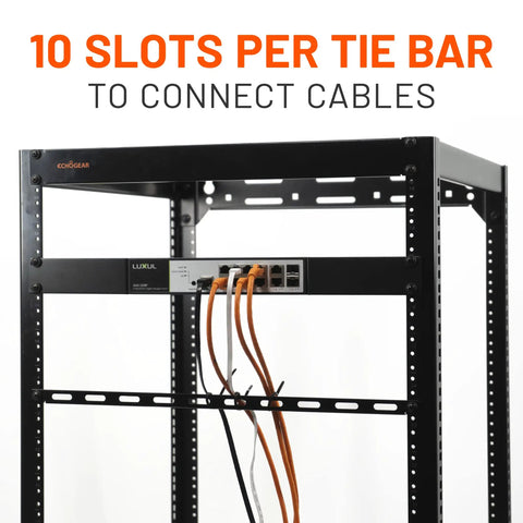 Rack Cable Management Kit With 1U Tie Bars, 24 Zip Ties, 8 Cage Nuts And 8 Screws For 19 Inch Open Frame Racks And Enclosures