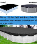 Easy To Install Pool Cover Cable And Winch Kit For Above Ground Pools, 100 Feet Of Heavy Duty Cable With Ratchet on round, rectangular, oval pools