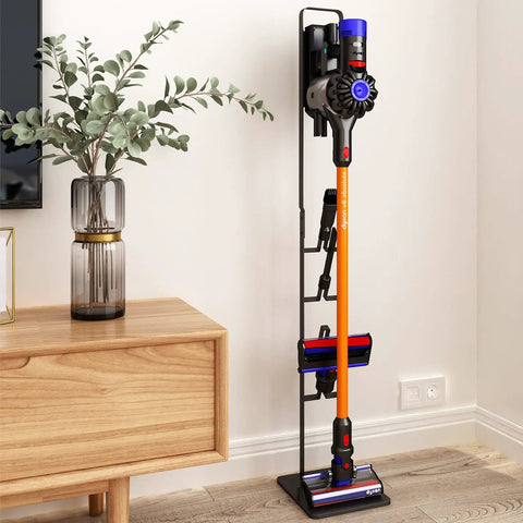 Stable Metal Vacuum Stand Holder For Dyson Handheld Vacuums V6 V7 V8 V10 V11 V12 V15, no drill docking station in living room corner