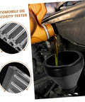 Engine Oil Quality Tester And Stand Dual Function Oil Testing Tool For Cars Easy To Use Oil Quality Checker Precise Detection Helps You Pick The Right Viscosity For Your Ride Great For DIY Auto Maintenance, black funnel stand