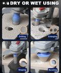 Tile Hole Saw Kit With Vacuum Brazed Diamond Bits, 12 Piece Set For Porcelain, Ceramic, Granite, Marble And Quartz, used for drilling, enlarging, shaping, and beveling