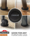 Premium Felt Furniture Slides For Hardwood And Tile Floors Eight Pack Non Scratch Chair Leg Glides on various furniture legs.