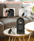 Portable Electric Heater With Humidifier For Indoor Use Quick Heat Wide Oscillation Multi Protection Ideal For Office Desk And Bedroom