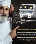 Chef showing the Upgraded 1177 High Limit Fryer Thermostat Switch Three Eighths Inch MPT 450 F Replacement OEM Part