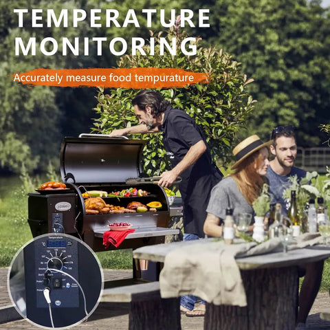 BBQ Thermometer Probes Kit For Wood Pellet Grills With Clip Grommets And Silicone Meat Probe Grommets, outdoor grilling scene