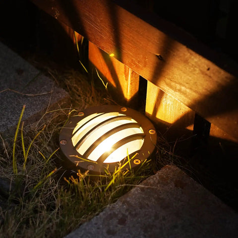 Low Voltage Well Lights Outdoor LED Landscape Kit 4W 200 Lumen In Ground Lighting Weatherproof 12V Warm White 2800K near garden fence
