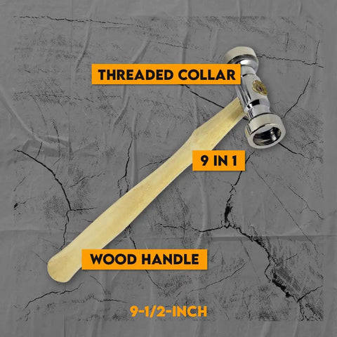 Texturing Hammer With Dual Head And Interchangeable Tips, Nine Tip Options Built For Any Project Like Stripe, Rounded Stripe, Checkerboard, Diamond, Moon Face, Dimple, Cone, Round, And Square, Each Tip Is Three Quarter Inch Diameter