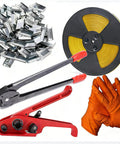 Heavy Duty Pallet Strapping Kit with Poly Strapping Tensioner, 4000 Inch PP Strapping Band, 100 Metal Seals, Sealer Tool, Gloves