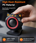 120dB Cat Shaped Car Alarm With Motion Sensor And Red Flashing Light Wireless Remote Anti Theft Device For Cars Trucks SUVs And RVs USB Rechargeable Vehicle Security Alert Lights Upgrade Five Point Zero, black PC material