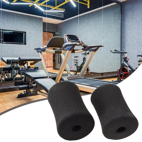 2 Pack Sponge Foam Foot Pad Roller Replacement For Leg Extension And Curl Machines in a modern gym setting