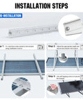 Installation guide for 45 Inch Solar Panel Mount Brackets With Foldable Tilt Legs, Adjustable Kit For RV Roof Boat Off Grid.