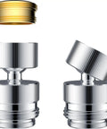 Sink Faucet To Garden Hose Adapter With 360 Degree Swivel Chrome Finish, 55 64 Inch Female Thread To Three Quarter Inch Male Hose Thread, Faucet Aerator Attachment For Hose Hookups, Easy Install, Durable Brass Build, Extra Male Adapter Included, chrome brass adapters