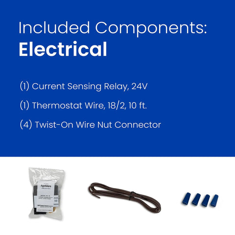 5845 Installation Kit For Whole Home Fan Powered Humidifier With Manual Control Easy DIY Install Compatible With 700M Black Finish USA Made Humidity System Upgrade, electrical components displayed.