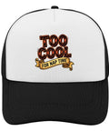 Breathable Mesh Trucker Cap For Men And Boys with 'Too Cool For Nap Time' print, adjustable back buckle, lightweight comfort.