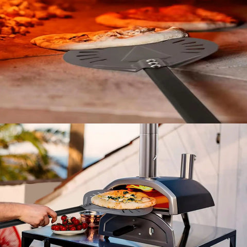 Pizza Oven Accessories Kit With 8 Inch Turning Peel Brush And Stone Scraper Tools And Supplies Set For Outdoor Ovens Great For Backyard Pizza Nights Compatible With Ooni Gozney Ninja Solo Ovens Easy Turn And Clean