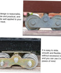 Heavy Duty Sliding Door Roller Wheel For Track, Industrial Gate Roller, shown installed on metal track