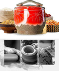 Heavy Duty Ceramic Rice Jar With Tight Porcelain Lid For Flour Sugar And Coffee Beans Classic Kitchen Food Storage Container with grains