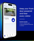 Smartphone displaying Secure View 3-In-1 Smart Lock Deadbolt With Video Doorbell And 2K HDR Camera app interface
