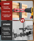 Comparison of Cabinet Hardware Doweling Jig For Knobs And Pulls, Adjustable Self Centering Punch Locator, in use and alternative tool.