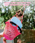 Girl on pink Kid Friendly Rope Swing Seat For Indoor Outdoor Playset, Adjustable Toddler Swing With Snap Hooks And Straps, 440 Lb Capacity, Doorway Porch Swing Accessory, outdoors.
