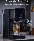Badass Home Espresso Maker With Slick Touchscreen Interface And 20 Bar Pump Pulls Knockout Shots For Smooth Lattes Or Quick Cold Brew Featuring Full Milk Frothing Setup With Generous 41oz Water Tank brewing iced coffee with cold brew technology.