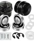 Image of Front Wheel Bushing To Bearing Conversion Kit For Lawn Mowers, including 4 sealed hub bearings and washers