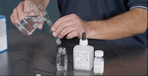 Total Hardness Water Test Kit With Drop Count Titration For CaCO3 Measuring 1 To 30 GPG Includes Reagents And About 100 Tests Ideal For Home And Lab Water Quality, measuring tube and reagents