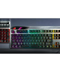 Modular Wireless Gaming Mechanical Keyboard With Snappy Tactile Switches Detachable Numpad And Plush Support Wrist Rest Plug And Play TKL Or Full Setup Smooth Aura Sync Rgb And Fast Charge, top view with vibrant RGB lighting.