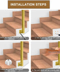 U Shape Stair Railing Indoor Outdoor Heavy Duty Galvanized Steel Handrail Wrought Iron Style Anti Skid Safety Guardrail installation steps