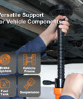Heavy Duty Underhoist Jack Stand Built Like A Tank For One Ton Loads With Wide Steel Base and Dual Pads in use supporting vehicle components.