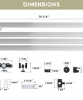 Concealed Sliding Pocket Door Track Kit dimensions with 12 foot dual rail system components and 68.7 inch spliced rails.