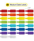 Medium Multi Color Cable Labels 30 Pack Write On Cord Tags For Wire Management And Easy Identification Of Cords, Cables, Wires, And Electronics For Home, Office, And IT Gear Organization., 30 assorted labels, 2.25 x 0.75 in