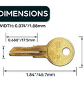 Dimensions of Y11 Brass Key Blanks Uncut Pack Of 50 For Home And Professional Use Durable Brass Keys With Smooth Edges Ready To Cut
