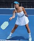 Player using CP7 8 Oz Pickleball Paddle Lightweight Carbon Fiber With Textured Surface For Ultra Spin, Power And Control