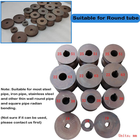 Heavy Duty Electric Pipe Bender Machine With Round And Square Die Set 110V Single Phase Tube Roller Knockout performance round dies set.