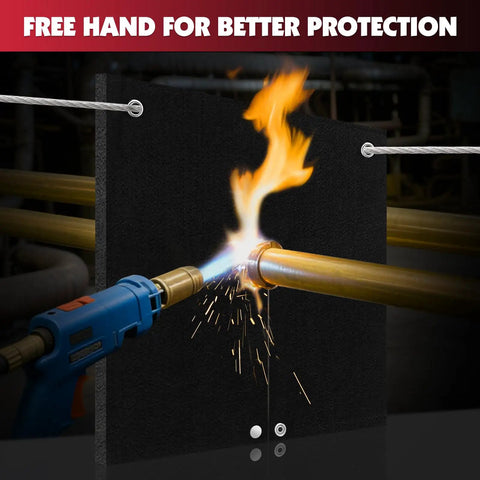 Pro Grade Fireproof Welding Blanket With 5mm Opening, 2 Pack Brazing Heat Shield For Torch Work in use for soldering