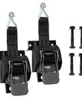 Ladder Rack Tie-Down System With Self Retracting Ratchet Straps, Square Mount, 2-Inch Wide Straps, 7 Feet Long, Corrosion-Resistant Steel, Pack Of 2