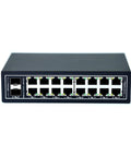 18 Port Gigabit Industrial Ethernet Switch Unmanaged With DIN Rail Mount And Wall Mount Bracket UL Listed Fanless Design