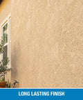 Exterior wall treated with SP7004 Stucco Sealer Clear Natural Finish Deep Penetrating Water Based Silane Siloxane Sealant, no sheen.