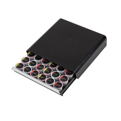 36 Pod Single Serve Coffee Pod Drawer Organizer For Countertop Coffee Station Base, Holds Up To 36 Pods, Black Finish