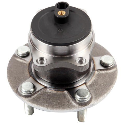 Front view of wheel hub and bearing assembly with ABS for Mitsubishi Lancer 2008 to 2015, 5 lug, shielded ABS design