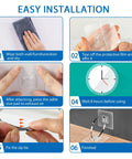 Easy installation steps for Ready To Use Adhesive Furniture Wall Anchors With No Sweat Drill Free Anti Tip Safety Straps.